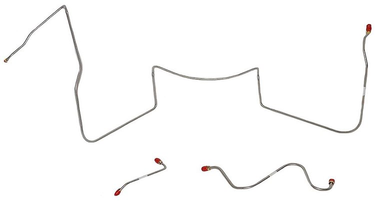 Front Brake Line Set for 1964-1965 Pontiac GTO, Lemans, Tempest w/Manual Drum [Stainless Steel]
