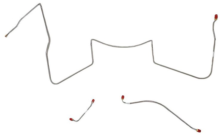 Front Brake Line Set for 1964-1965 Pontiac GTO, Lemans with Power Drum Brakes [3-PC, Stainless Steel]