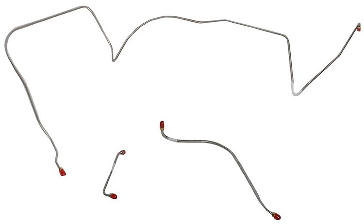 Front Brake Line Set for 1966 Pontiac GTO, Lemans, Tempest with Power Drum Brakes [5-PC, Stainless Steel]