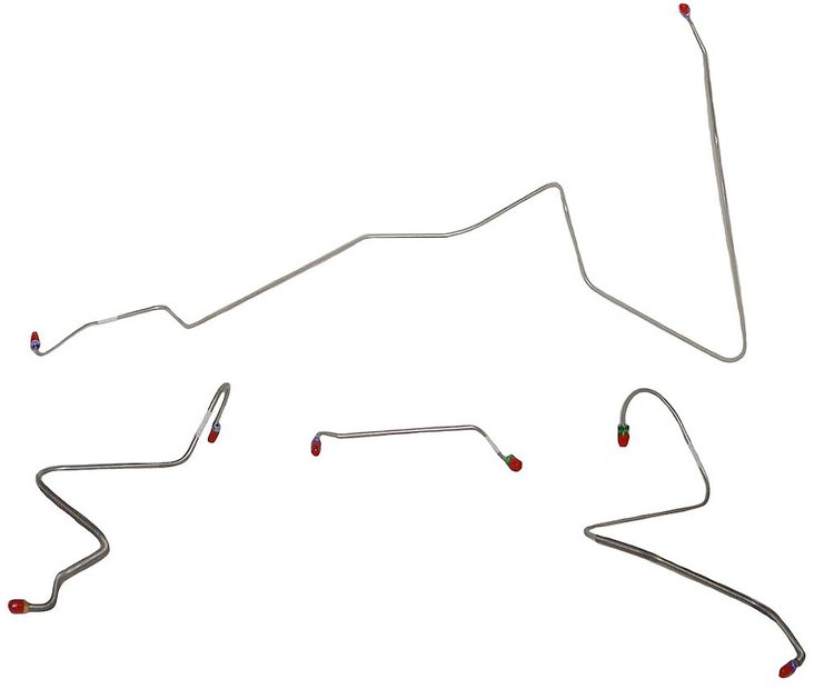 Front Brake Line Set for 1967 Oldsmobile Cutlass with Manual Drum [4-PC, Stainless Steel]
