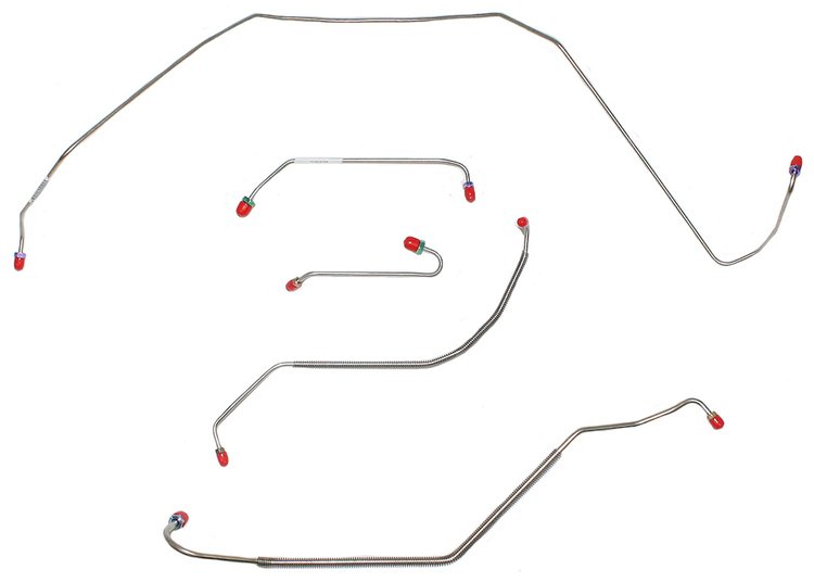Front Brake Line Set for 1967 Buick Skylark, GS with Power Disc/3/8 in. Port [4-PC, Stainless Steel]
