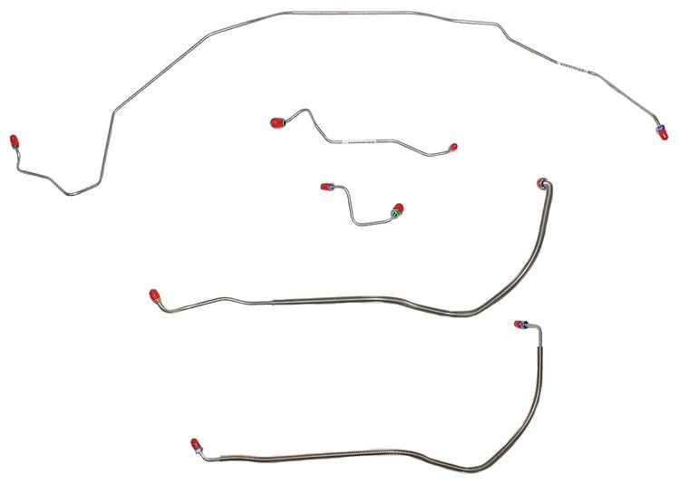 Front Brake Line Set for Select 1970 GM Models with Power Disc [5-PC, Stainless Steel]