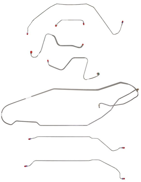 Complete Brake Line Set for 1967 Buick Skylark, GS w/Hardtop/Manual Drum [Stainless Steel]