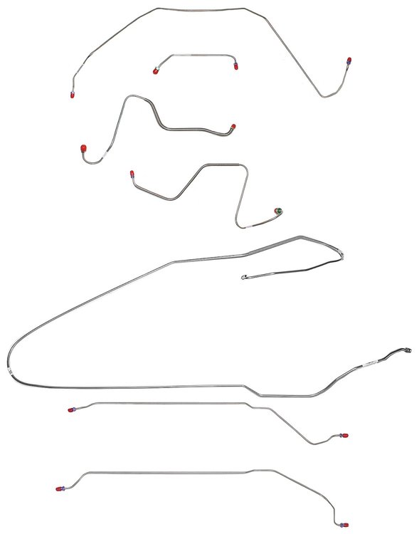 Complete Brake Line Set for 1967 Buick Skylark, GS w/Convertible/Manual Drum [Stainless Steel]
