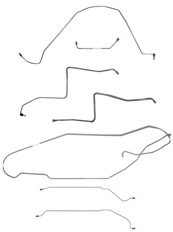 Complete Brake Line Set for 1967 Buick Skylark, GS w/Hardtop/Power Drum [Stainless Steel]