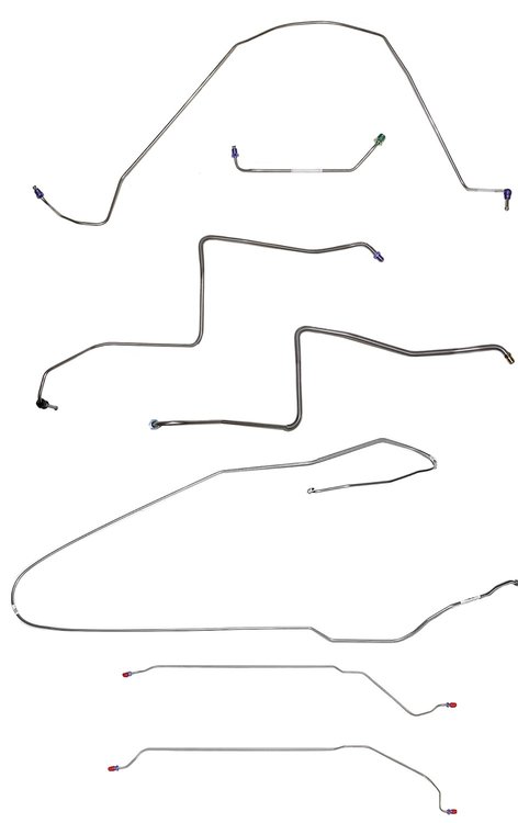 Complete Brake Line Set for 1967 Buick Skylark, GS w/Convertible/Power Drum [Stainless Steel]