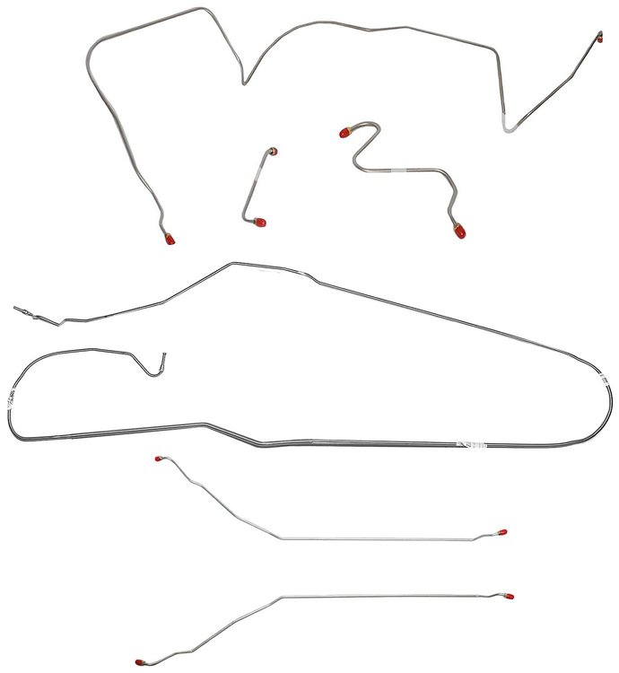 Complete Brake Line Set for 1966 Pontiac GTO, Lemans w/Convertible/Manual Drum [Stainless Steel]