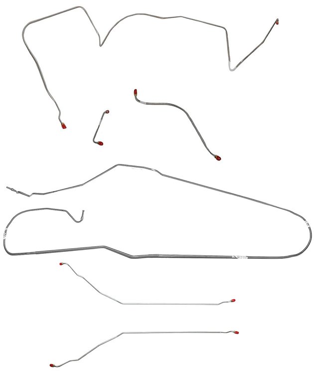 Complete Brake Line Set for 1966 Pontiac GTO, Lemans w/Convertible/Power Drum [Stainless Steel]