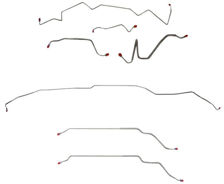 Complete Brake Line Set for 1968 Pontiac GTO, Lemans w/Hardtop/Manual Drum [Stainless Steel]