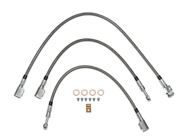 Complete Brake Hose Kit for 1997-2006 Jeep Wrangler TJ [Braided Stainless Steel]