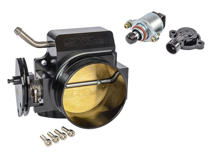 LS Throttle Body with Idle Air Control Motor and Throttle Position Sensor [92mm, Billet Aluminum]