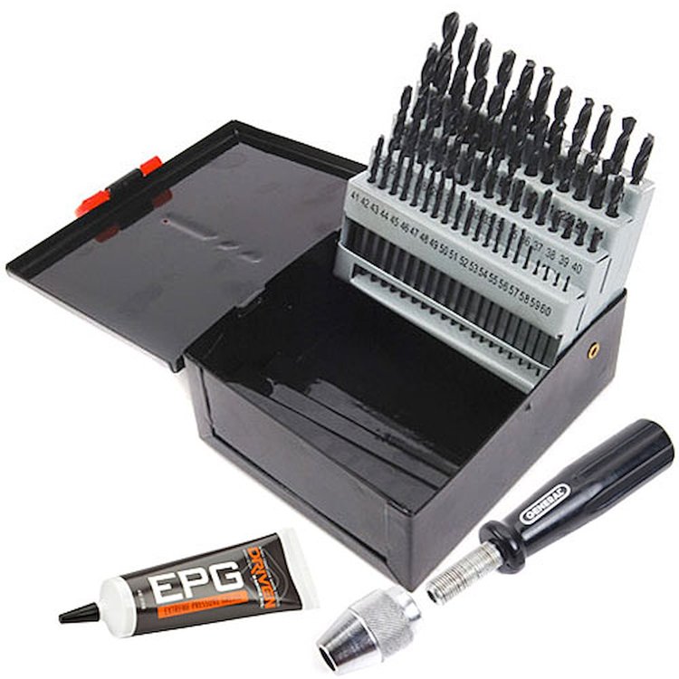 Large Pin Vise and Drill Bit Kit Includes: (1) Large (60 pc.) Drill Bit Set