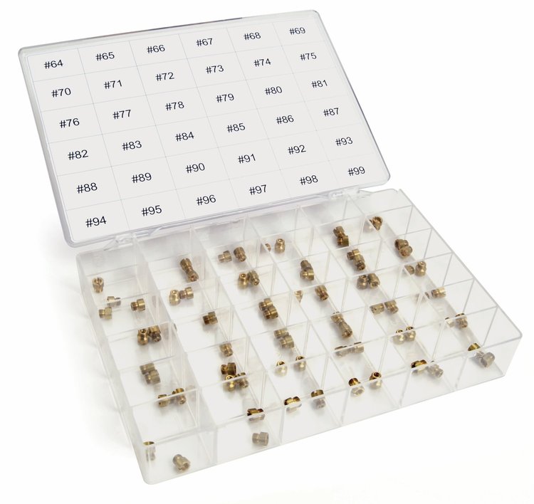 Carburetor Standard Main Jet Kit with Case [Sizes 64-99 Gas]