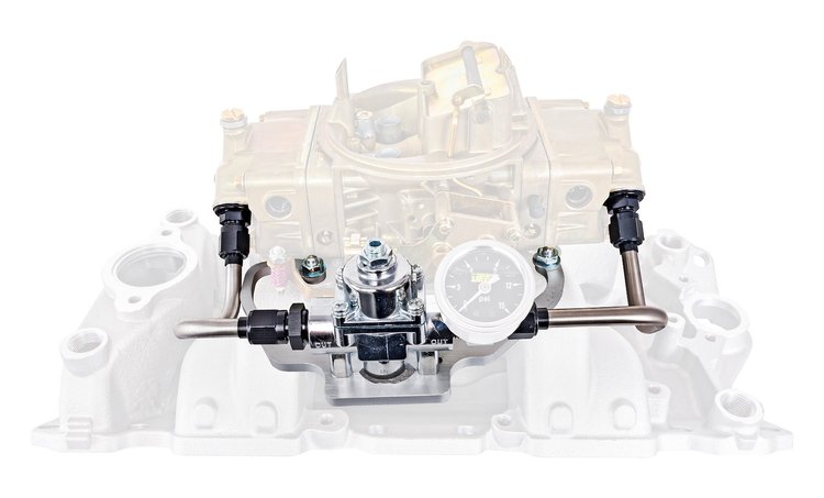 Regulator Mount with Hard Line and Regulator Kit For 4150-Style Carburetors