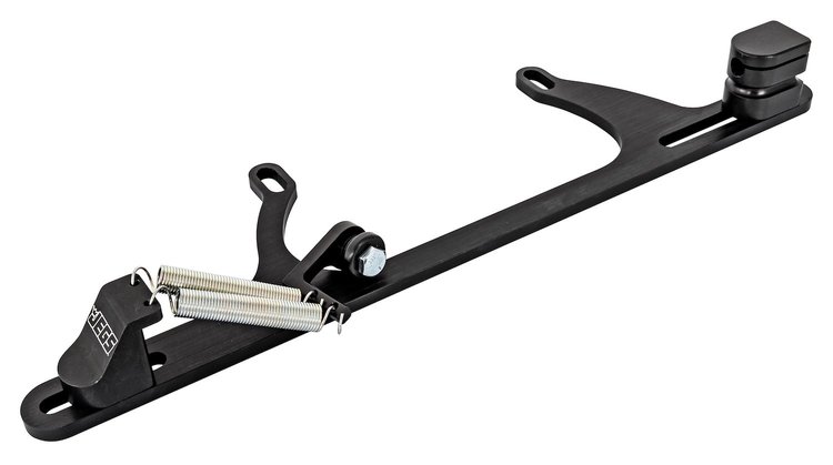 Bandit Series EFI Throttle Cable Bracket with Return Springs for Mopar-Style Cable [Black Anodized Finish]