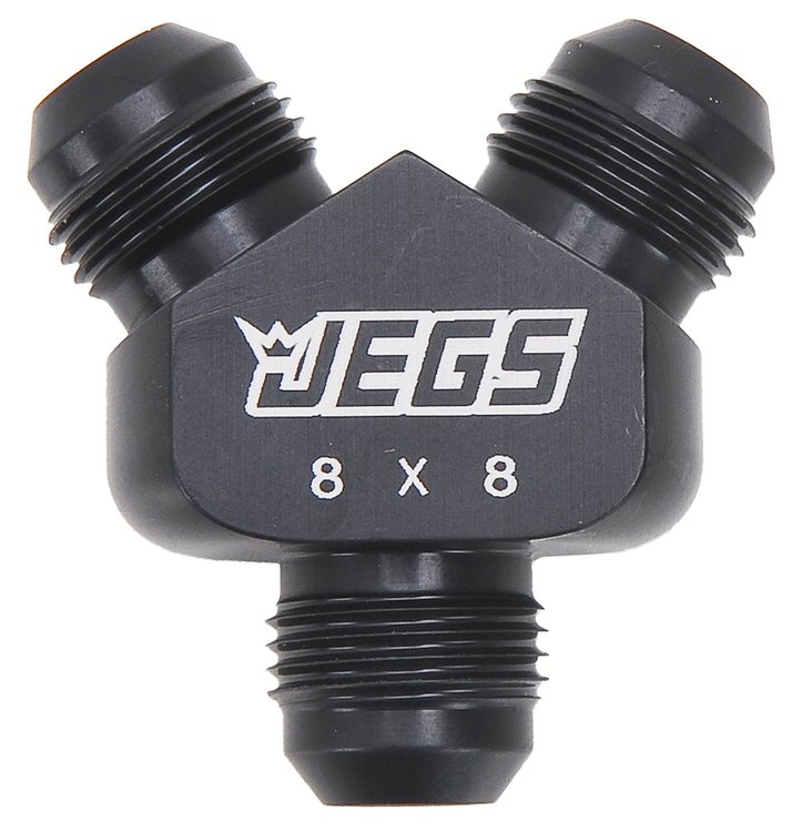 AN Y-Fitting [-8 AN Male x Dual -8 AN Male, Black]