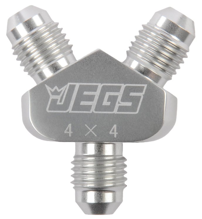 AN Y-Fitting [-4 AN Male x Dual -4 AN Male, Clear Anodized]