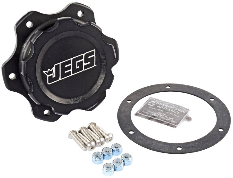 Black Fuel Cell Cap with Bung 6-Bolt Bung
