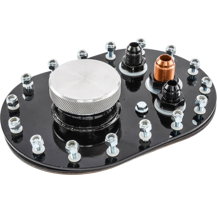 Fuel Cell 16-Bolt Oval Fill Assembly with Threaded Cap