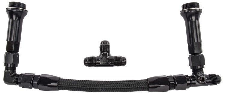 Dual Feed Fuel Line Kit for Holley 4150 Carburetors [-6 AN, Black]