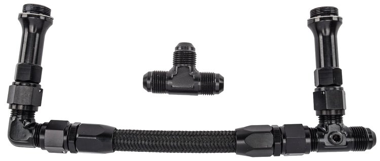 Dual Feed Fuel Line Kit for Holley 4150 Carburetors [-8 AN, Black]