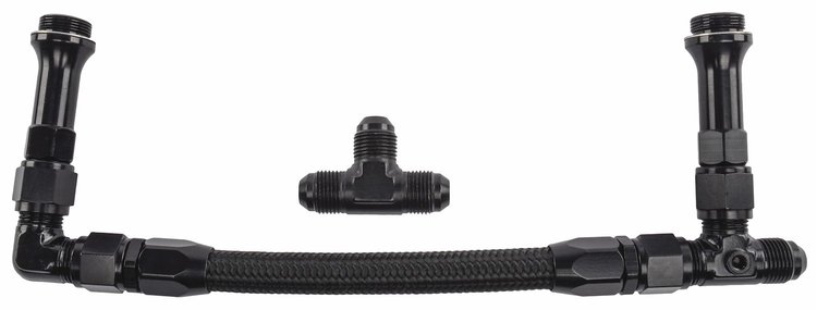 Dual Feed Fuel Line Kit for Holley 4500 Carburetors [-8 AN, Black]