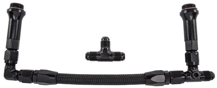 Dual Feed Fuel Line Kit for Holley Ultra HP Aluminum Carburetors [-6 AN, Black]