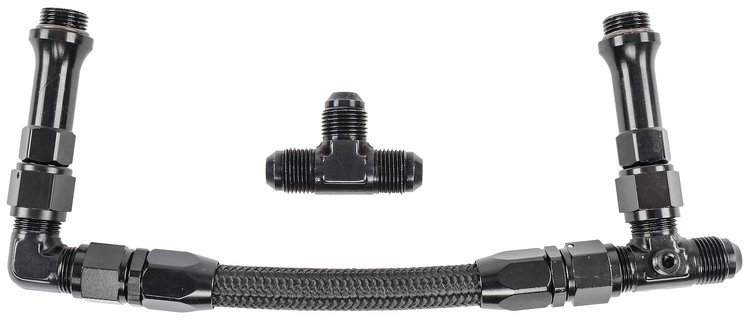Dual Feed Fuel Line Kit for Holley Ultra HP Aluminum Carburetors [-8 AN, Black]