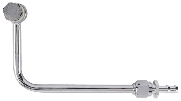 Single Feed Chrome Fuel Line 3/8 in Hose Barb (fuel filter not included) Fits: (with 5/8 in.-20 Banjo)