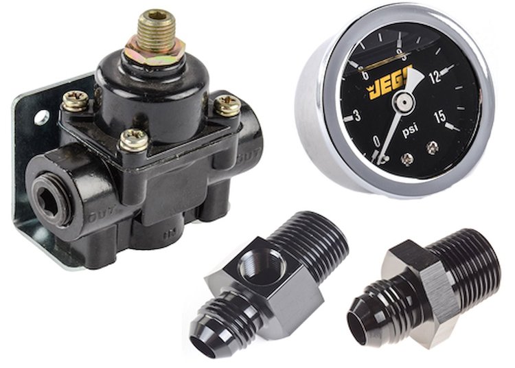 Fuel Pressure Regulator and Gauge Kit Gasoline 5 to 9 PSI