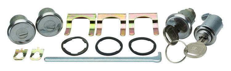 Door, Trunk & Glovebox Lock Set Fits Select 1964-1965 Chevrolet Chevelle, Malibu [Oval Style GM Keys]