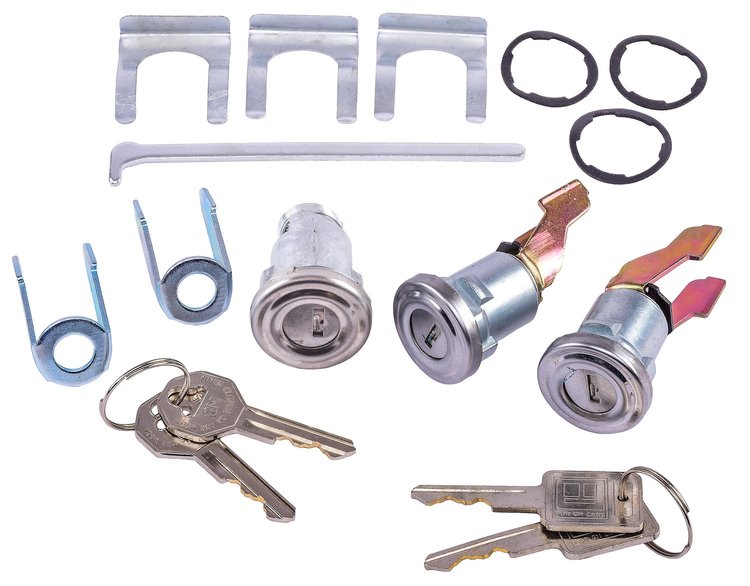 Door & Trunk Lock Set Fits Select 1955-1957 GM Models [Original Octagon Keys]