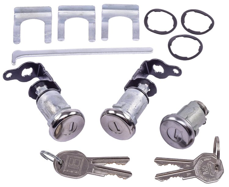 Door & Trunk Lock Set Fits Select 1960 GM Models [Original Octagon Keys]