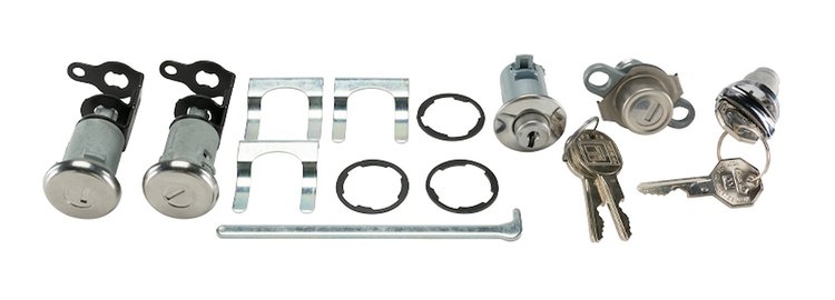 Ignition, Door, Trunk & Glovebox Lock Set Fits Select 1959 GM Models w/Long Door Cylinders [Original Octagon Keys]