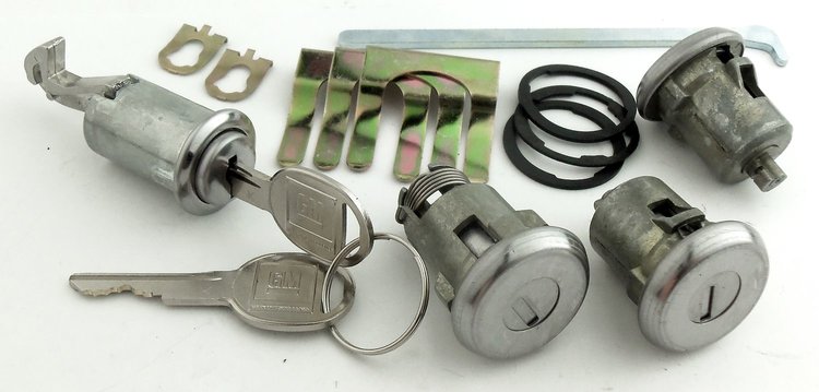 Door, Trunk & Glovebox Lock Set for 1962-1965 Chevrolet Chevy II Nova [Oval Style GM Keys]