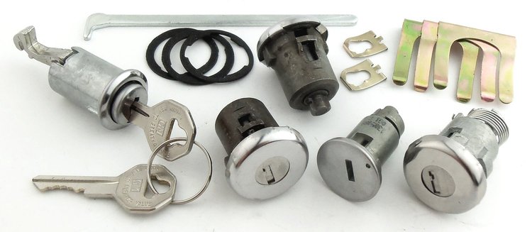 Ignition, Door, Trunk & Glovebox Lock Set for 1965 Chevrolet Chevy II Nova [Original Octagon Keys]