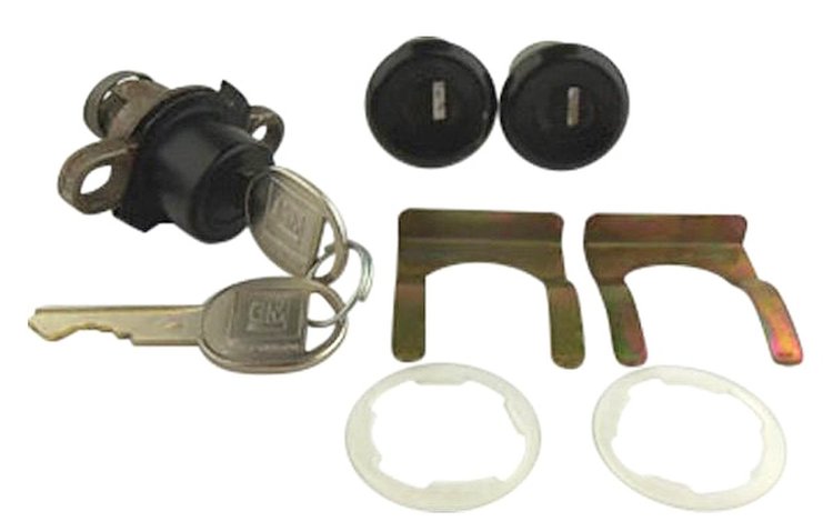 Door & Trunk Lock Set for 1993-2001 Chevrolet Camaro, Pontiac Firebird [Oval Style GM Keys, Black Finish]