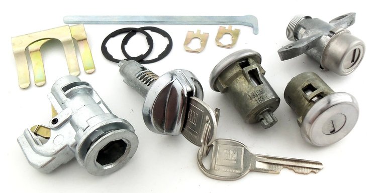 Door, Trunk & Glovebox Lock Set for 1970 Chevrolet Camaro With Short Shaft Cylinders [Oval Style GM]