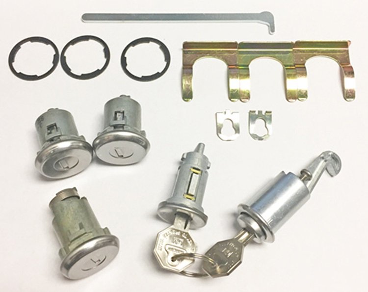Ignition, Door, Trunk & Glovebox Lock Set For 1967 Chevrolet Camaro With Vertical Trunk Pin Notches [Original Octagon Keys]