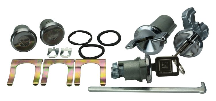 Ignition, Door, Trunk & Glovebox Lock Set for 1969 Chevrolet Camaro With Vertical Pin Notches [Square Style GM Keys] 