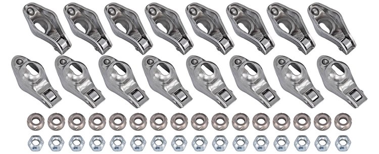 Stamped Steel Roller Tip Rocker Arms for 1955-1986 Small Block Chevy [1.5 Ratio for 3/8 in. Stud]