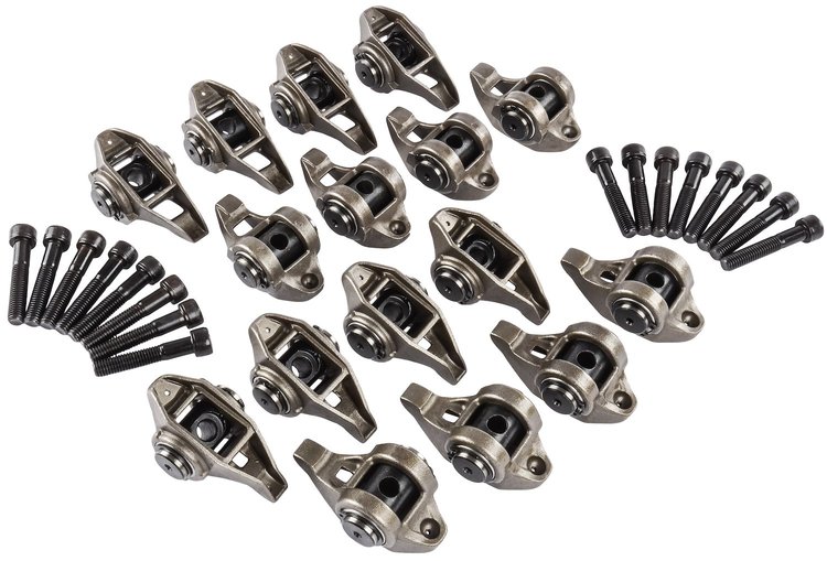 Rocker Arm Set with Upgraded Trunnion Kit with Offset Intake Rockers for GM LS3, LS9, L92, and L76