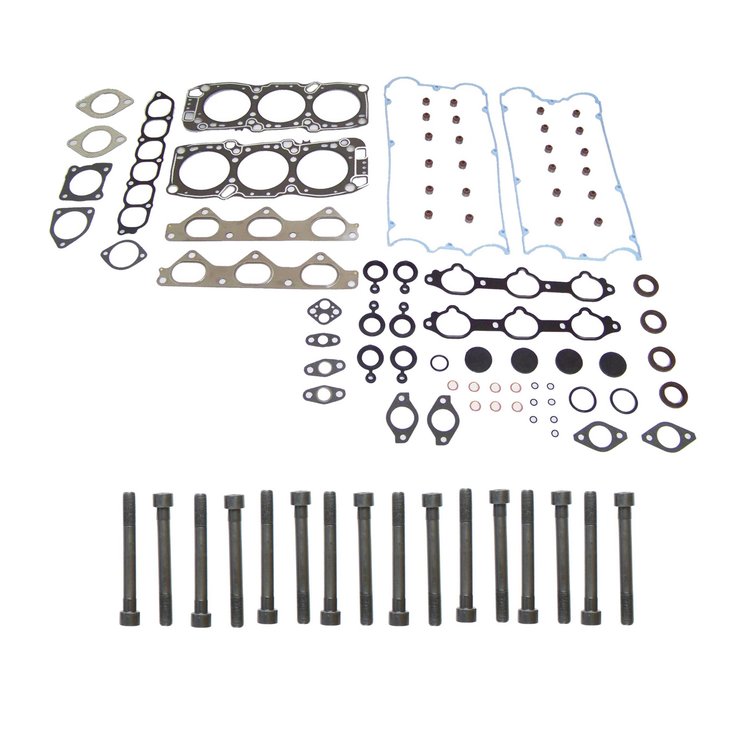 Engine Top-End Gasket Set w/Head Bolts Fits Select 1991-1999 Dodge, Mitsubishi Models w/3.0L V6 24V Turbocharged DOHC Engine