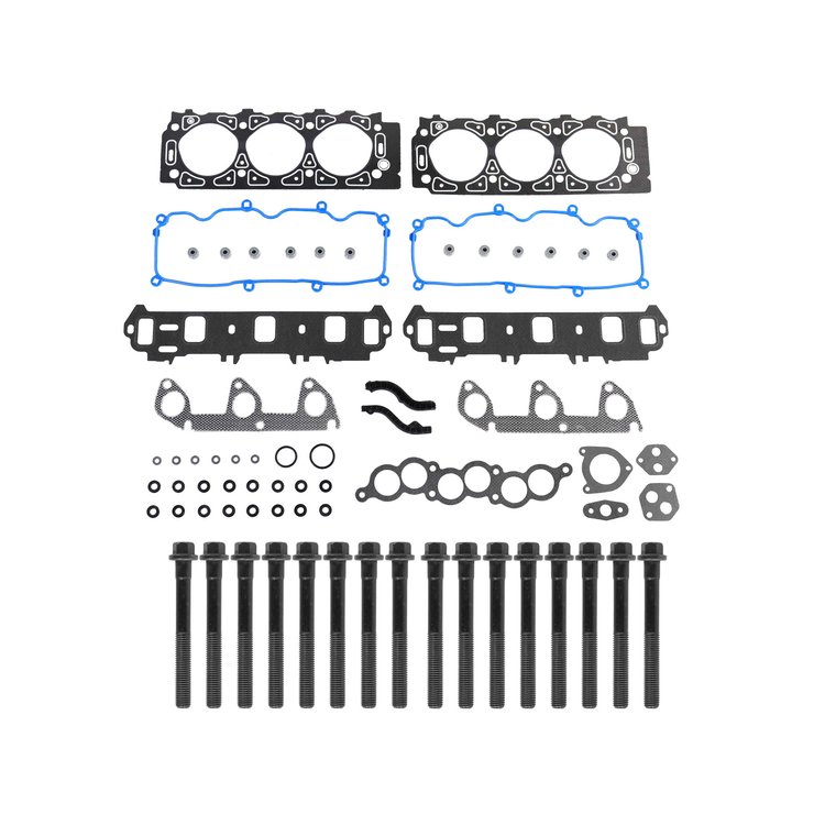 Engine Top-End Gasket Set w/Head Bolts Fits Select 1991-1995 Ford, Mercury Models w/3.0L V6 12V OHV [Vulcan] Engine