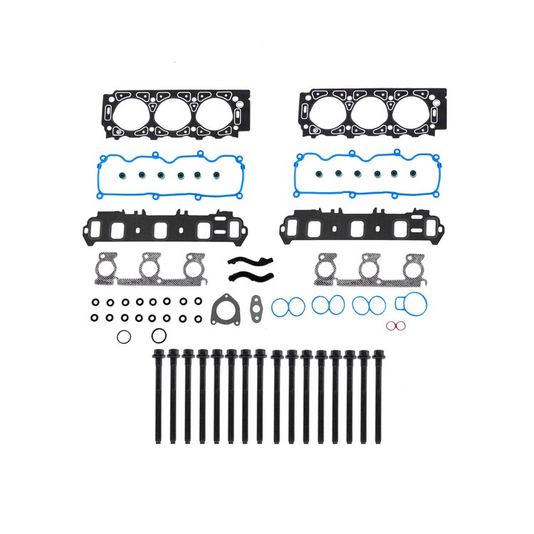 Engine Top-End Gasket Set w/Head Bolts Fits Select 2001-2007 Ford, Mercury Models w/3.0L V6 12V OHV [Vulcan] Engine