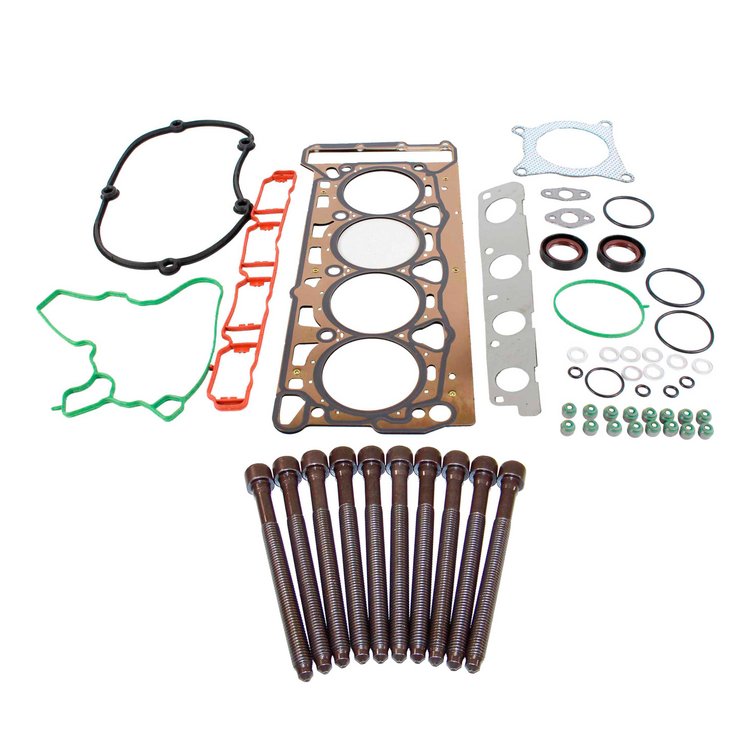 Engine Top-End Gasket Set w/Head Bolts Fits Select 2008-2017 Audi, Volkswagen Models w/2.0L L4 16V Turbocharged DOHC Engine