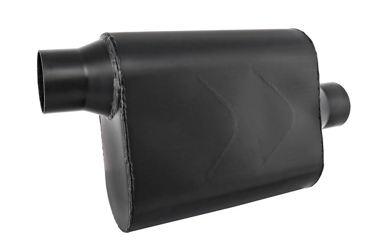 Chambered Deep-Tone Muffler 2.500 in. Centered Inlet / 2.500 in. Offset Outlet