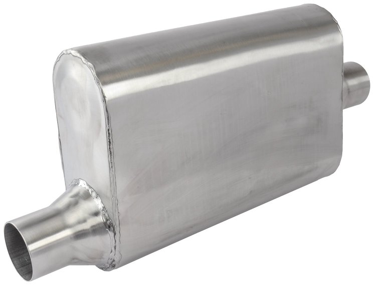 Chambered Deep-Tone Muffler 2.250 in. Center Inlet / Offset Outlet