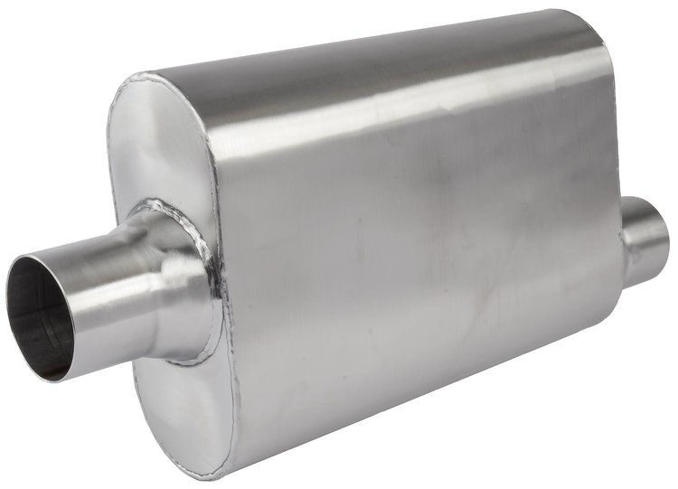 30257 - Chambered Deep-Tone Muffler 2.500 in. Offset Inlet / Center Outlet