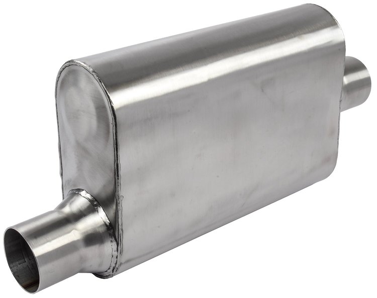 Chambered Deep-Tone Muffler 2.500 in. Center Inlet / Offset Outlet